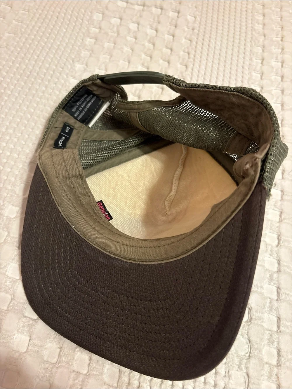 Volcom Trucker Hat in White and Brown